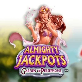 Almighty Jackpots: Garden of Persephone slot logo by Novomatic at Lucky 7 Casino