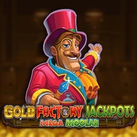 Gold Factory Jackpots Mega Moolah online game logo by Aurum Signature Studios on lucky-7-casino.nl